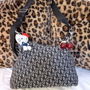 Black Monogram Canvas Shoulder Bag